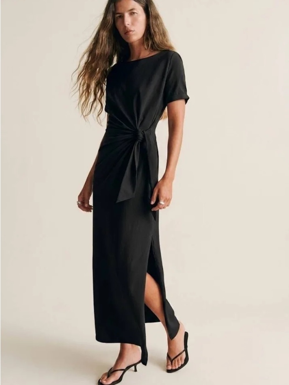 Sézane Pippi Midi Dress in black, sz medium, NWT - Picture 1 of 9